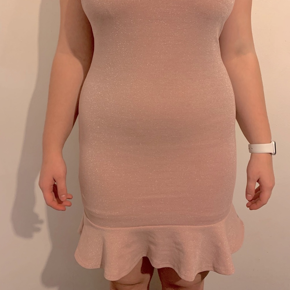 Sparkle cami dress with ruffle bottom